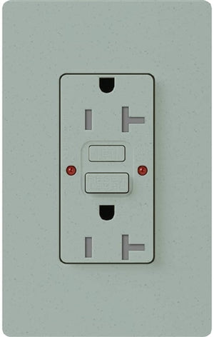 Lutron SCR-20-GFST-BG Claro Satin Self-Testing Tamper Resistant 20A GFCI Receptacle, in Bluestone