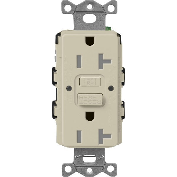 Lutron SCR-20-GFST-CY  Claro Satin Self-Testing Tamper Resistant 20A GFCI Receptacle in Clay