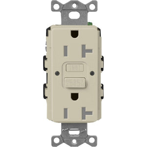 Lutron SCR-20-GFST-CY  Claro Satin Self-Testing Tamper Resistant 20A GFCI Receptacle in Clay