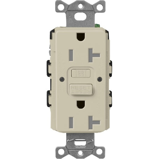 Lutron SCR-20-GFST-CY  Claro Satin Self-Testing Tamper Resistant 20A GFCI Receptacle in Clay