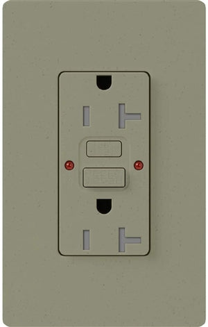 Lutron SCR-20-GFST-GB Claro Satin Self-Testing Tamper Resistant 20A GFCI Receptacle, in Greenbriar