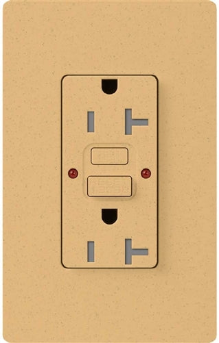 Lutron SCR-20-GFST-GS Claro Satin Self-Testing Tamper Resistant 20A GFCI Receptacle, in Goldstone
