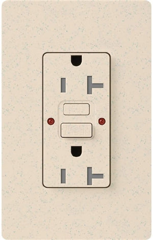 Lutron SCR-20-GFST-LS Claro Satin Self-Testing Tamper Resistant 20A GFCI Receptacle, in Limestone