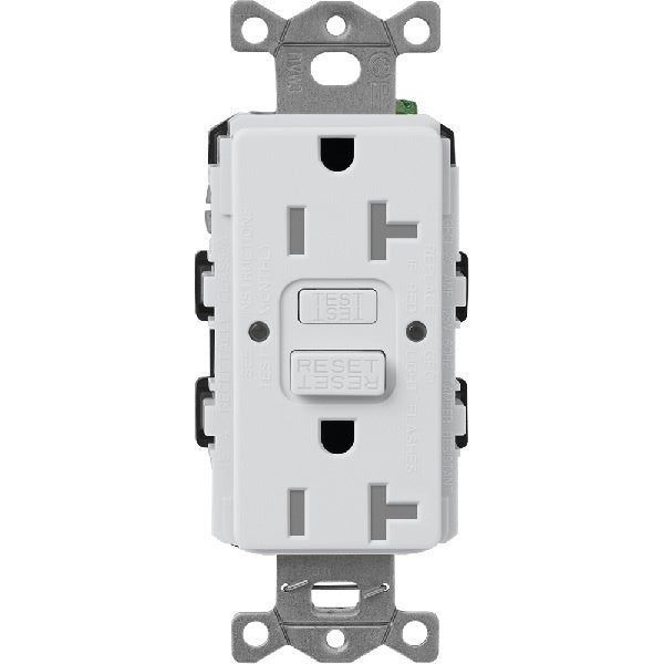 Lutron SCR-20-GFST-MI  Claro Satin Self-Testing Tamper Resistant 20A GFCI Receptacle in Mist