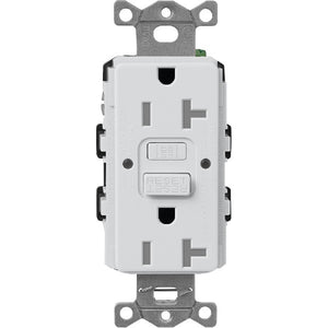 Lutron SCR-20-GFST-MI  Claro Satin Self-Testing Tamper Resistant 20A GFCI Receptacle in Mist