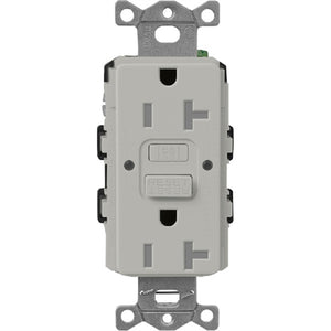 Lutron SCR-20-GFST-PB  Claro Satin Self-Testing Tamper Resistant 20A GFCI Receptacle in Pebble