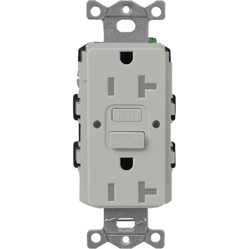 Lutron SCR-20-GFST-PB  Claro Satin Self-Testing Tamper Resistant 20A GFCI Receptacle in Pebble