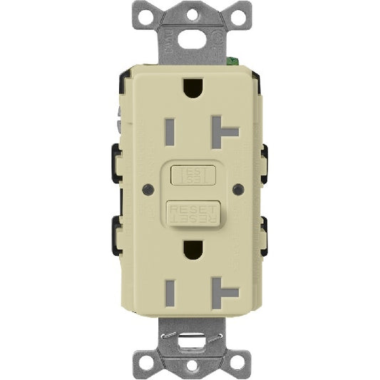 Lutron SCR-20-GFST-SA  Claro Satin Self-Testing Tamper Resistant 20A GFCI Receptacle in Sage