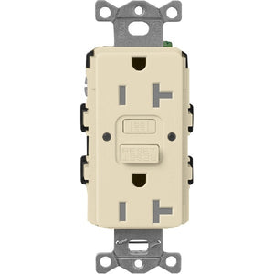 Lutron SCR-20-GFST-SD  Claro Satin Self-Testing Tamper Resistant 20A GFCI Receptacle in Sand