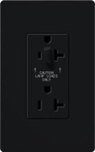 Lutron SCR-20-HDTR-MN Claro Satin Tamper Resistant 20A Split Duplex Receptacle Half for Dimming Use in Midnight