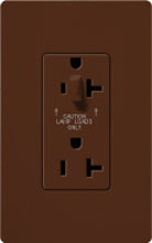 Lutron SCR-20-HDTR-SI Claro Satin Tamper Resistant 20A Split Duplex Receptacle Half for Dimming Use in Sienna