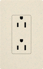 Lutron SCR-20-LS Claro Satin 20A Duplex Receptacle, Not Tamper Resistant, in Limestone