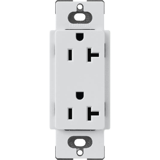 Lutron SCR-20-MI Claro Satin 20A Duplex Receptacle, Not Tamper Resistant in Mist