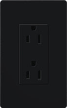 Lutron SCR-20-MN Claro Satin 20A Duplex Receptacle, Not Tamper Resistant, in Midnight