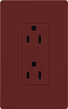 Lutron SCR-20-MR Claro Satin 20A Duplex Receptacle, Not Tamper Resistant, in Merlot