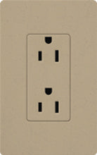 Lutron SCR-20-MS Claro Satin 20A Duplex Receptacle, Not Tamper Resistant, in Mocha Stone