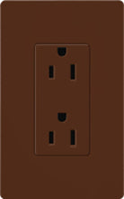 Lutron SCR-20-SI Claro Satin 20A Duplex Receptacle, Not Tamper Resistant, in Sienna