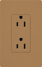 Lutron SCR-20-TC Claro Satin 20A Duplex Receptacle, Not Tamper Resistant, in Terracotta
