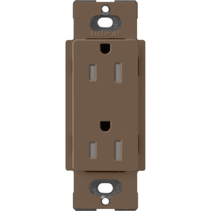Lutron SCRS-15-TR-EP Claro Satin Tamper Resistant 15A Duplex Receptacle in Espresso