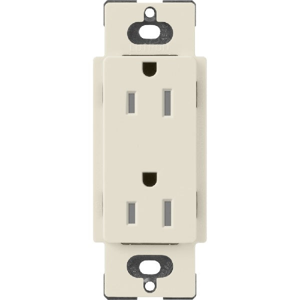 Lutron SCRS-15-TR-PM Claro Satin Tamper Resistant 15A Duplex Receptacle in Pumice