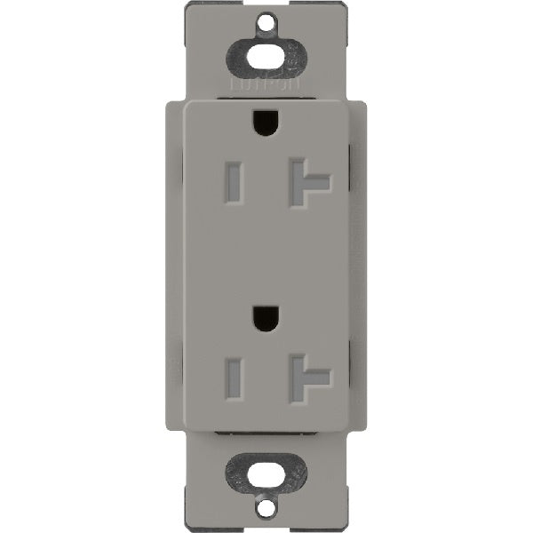 Lutron SCRS-20-TR-CS Claro Satin Tamper Resistant 20A Duplex Receptacle in Cobblestone