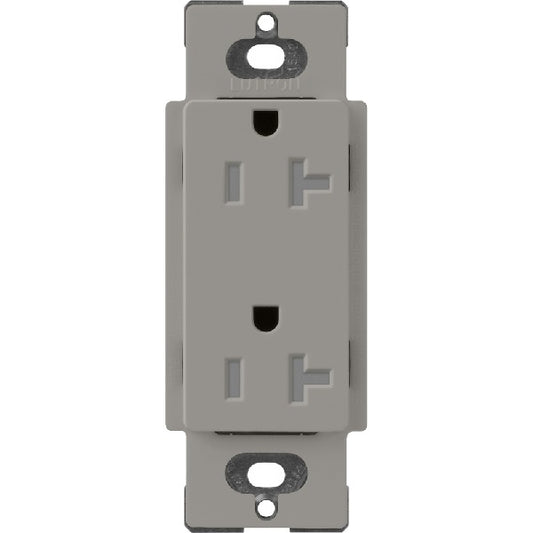 Lutron SCRS-20-TR-CS Claro Satin Tamper Resistant 20A Duplex Receptacle in Cobblestone