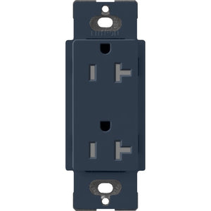 Lutron SCRS-20-TR-DE Claro Satin Tamper Resistant 20A Duplex Receptacle in Deep Sea