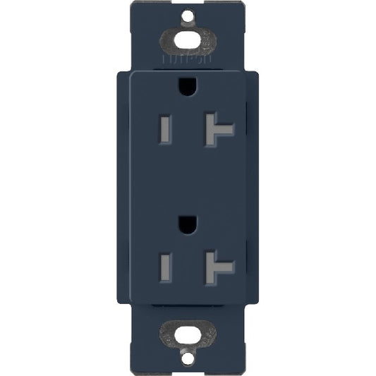 Lutron SCRS-20-TR-DE Claro Satin Tamper Resistant 20A Duplex Receptacle in Deep Sea