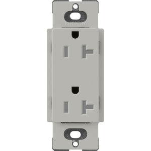 Lutron SCRS-20-TR-PB Claro Satin Tamper Resistant 20A Duplex Receptacle in Pebble