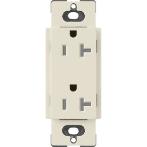 Lutron SCRS-20-TR-PM Claro Satin Tamper Resistant 20A Duplex Receptacle in Pumice
