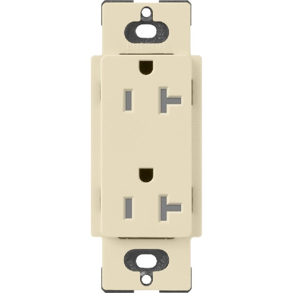 Lutron SCRS-20-TR-SD Claro Satin Tamper Resistant 20A Duplex Receptacle in Sand
