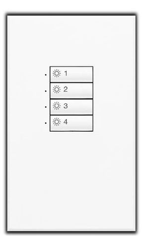 Lutron SG-4BI-IV-E00 SeeTouch 4-Scene Wallstation For Grafik Eye 3000 System, Insert Style in Ivory Unengraved