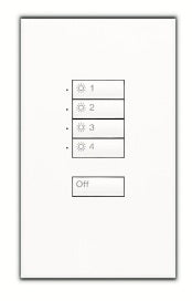 Lutron SG-4NRLI-BE-EGN SeeTouch 4-Scene Wallstation with Off For Grafik Eye 3000 System, Insert Style in Beige with Engraving