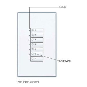Lutron SR-7BN-SN-EGN SeeTouch 7-Button Replacement Kit For SO-7BN, Non Insert Style in Satin Nickel with Engraving