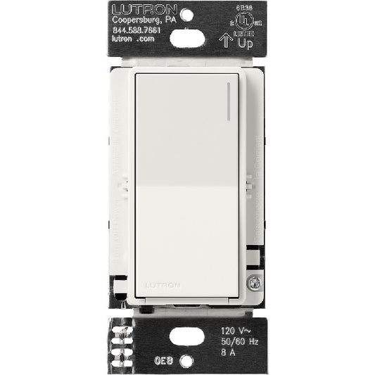 Lutron ST-6ANS-GL 6 A Light, 1/10 HP 3 A Motor Neutral Wire Electronic Switch in Glacier White