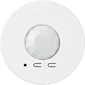 Lutron ULRF2-VCR2B-P-WH Radio Powr Savr Wireless RF 360 deg Celing-mount Vacancy Sensor, Manual On/Auto-off in White, BAA Compliant