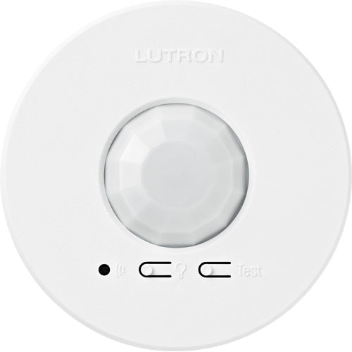 Lutron ULRF2-VCR2B-P-WH Radio Powr Savr Wireless RF 360 deg Celing-mount Vacancy Sensor, Manual On/Auto-off in White, BAA Compliant