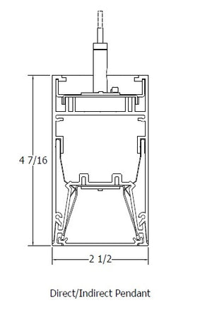 Mark Lighting S2LID 8FT MSL8 80CRI 35K 1000LMF I80CRI I35K I1000LMF SCT MIN1 MVOLT WHT ZT F1/3 8' Slot 2 Tunable White LED Direct Pendant, 8' Section, 80 CRI, 3500K, Single Circuit, 120-277V, T-Bar Ceiling