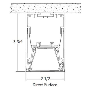 Mark Lighting S4LS 8FT MSL8 80CRI 35K 1000LMF MIN1 MVOLT WHT ZT 8' Slot 4 Surface Mount Tunable White LED Direct Pendant, 8' Section, 80 CRI, 3500K, 120-277V, White Finish