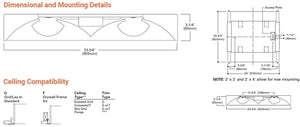 Metalux 22AC-LD5-27-UNV-L835-CD1-U 2'x2' LED Recessed Troffer, 2700 Lumen, 3500K, 0-10V Driver