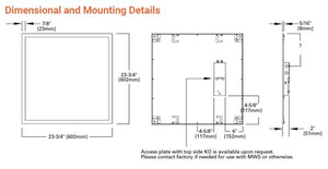 Metalux 22FP2830C9 29.5W 2'x2' LED Edge Lit Panel, 2734 Lumens, 90 CRI, 3000K, 120-277V