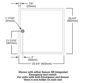 Metalux 22FPX-32-EL10WSD-L850 2'x2' LED Flat Panel, 3200 Lumens, 120-277V, 10W Emergency Battery Pack with Self-Diagnostics, 80 CRI, 5000K