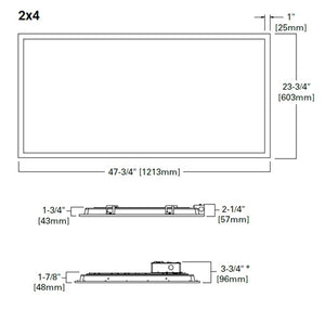 Metalux 24CGTX-72-L835 2'x4' Configurable LED Recessed Panel, 7200 Lumens, Smooth White Frosted Lens, 120-277V, 80 CRI, 3500K