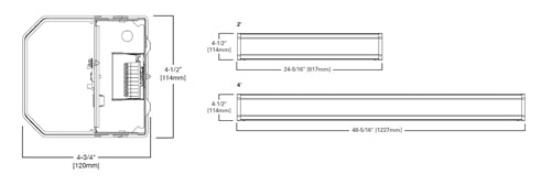 Metalux 2BCLED-LD4-28HL-F-UNV-L835-CD1-U 2' Wall Bracket LED Light, 2800 Lumens, Frost Acrylic Shielding, 120-277V, 80 CRI, 3500K, 0-10V Dimming
