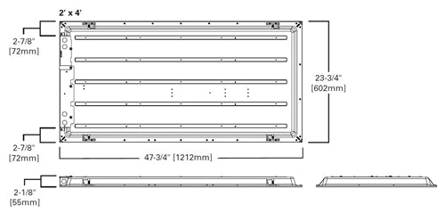 Metalux 24CGT5540C 2'x4' LED Backlit Panel, 39W, 4000K, 80 CRI, 5337 Lumens