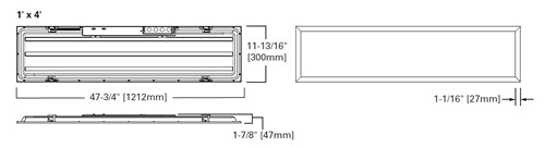 Metalux 14CGTS-L3C3 1'x4' LED Backlit Panel, Selectacble Lumens, Selectable CCT 3500K/ 4000K/ 5000K