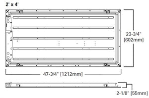 Metalux 24CGTS-L3C3 2'x4' LED Backlit Panel, Selectacble Lumens, Selectable CCT 3500K/ 4000K/ 5000K