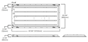 Metalux 24CGT4540C-EL14W 2'x4' LED Backlit Panel, 39W, 4000K, 80 CRI, 4432 Lumens, EBPLED14W Battery Installed