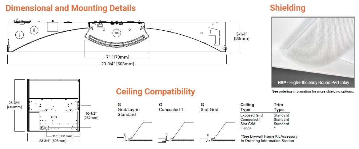 Metalux 22CZ2-24HE-UNV-L835-CD1-U 2'x2' Cruze LED, High Efficacy, 2400 Lumens, 120-277V, 3500K, 0-10V 1%-100% Dimming