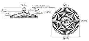 Metalux EZBY-1830C3-MV-BLK LED Round High Bay, Selectable CCT 3000/4000/5000K, 120-347V